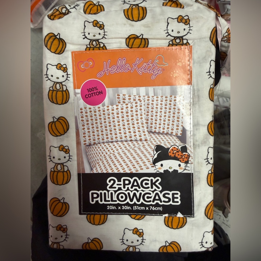 Hello kitty Halloween orange pumpkin sheet set standard